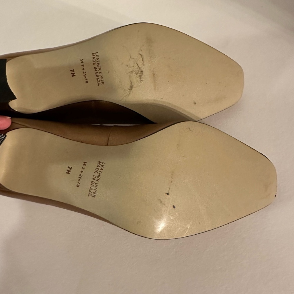 Y2K VINTAGE Cathy Jean 7 Gold  woman classic corpcore career leather 3” heel - Picture 7 of 9